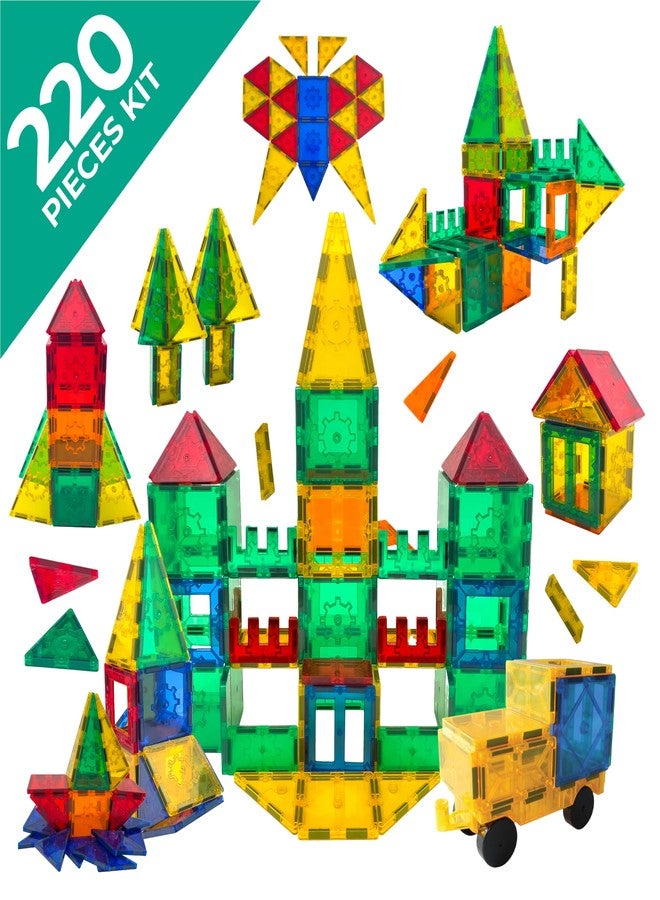 Tytan Tiles 220-Piece Supersized Magnetic Tiles Building Set, 1000s of Creations, Large 3D Castles, Massive Vehicles, & Rocket Ships, Kids’ STEM Toy, Architecture, Innovative Play, Ages 3 and Up - Image 3